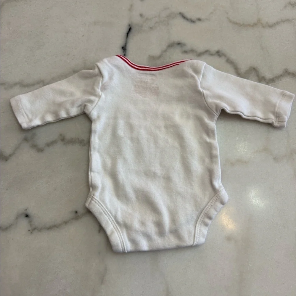 White and Red Baby Onesie